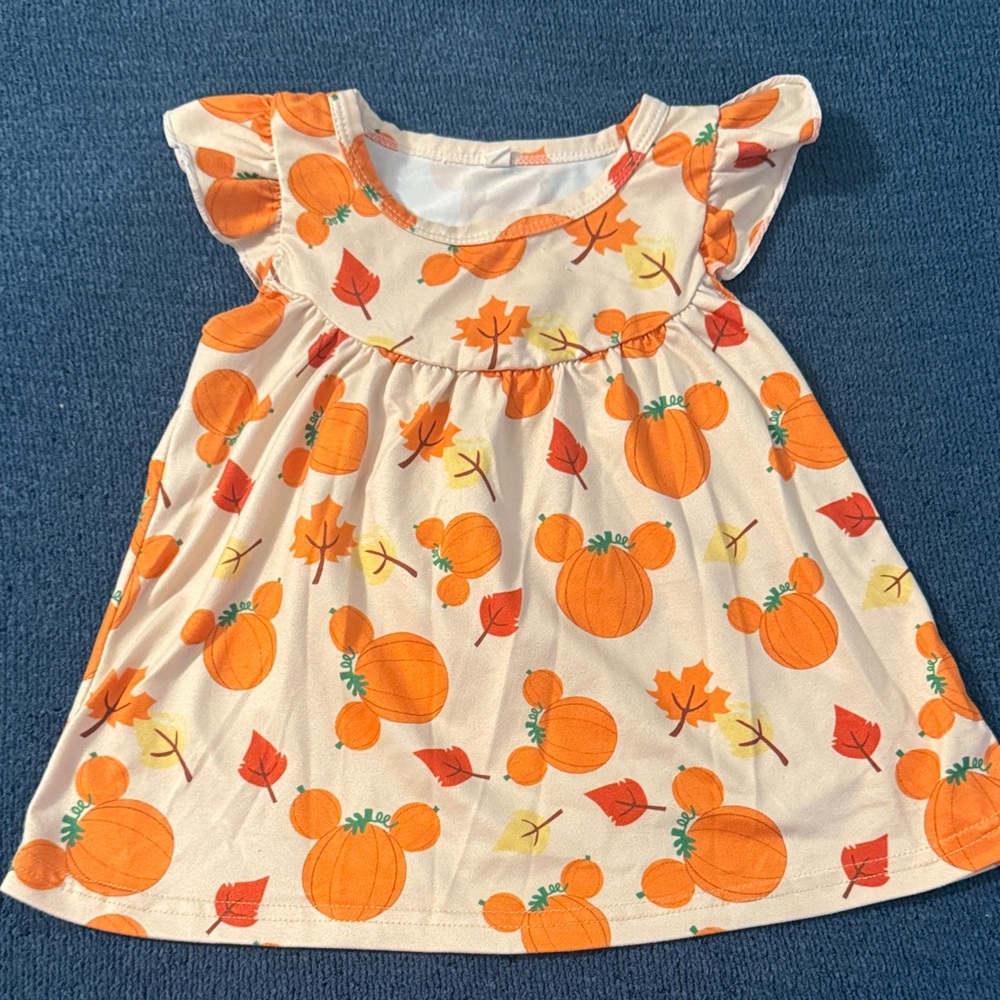 Mickey Pumpkin Print Baby Dress